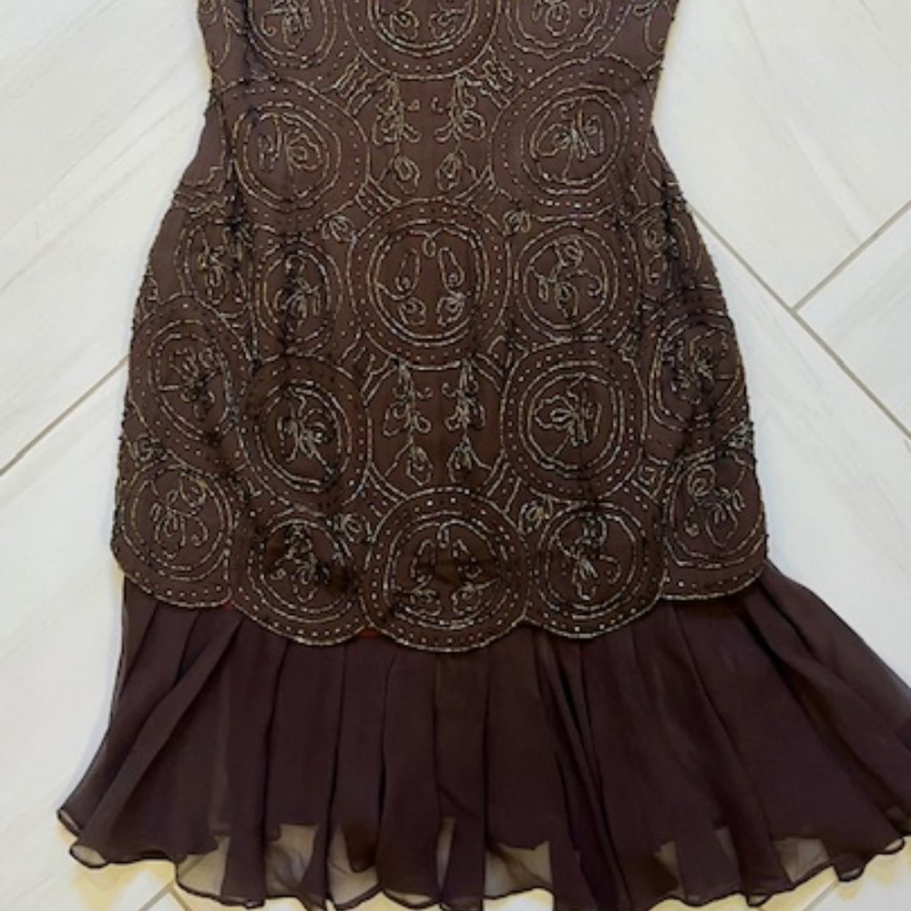 Carmen Marco Valvo Beaded Cocktail Dress - Picture 8 of 8